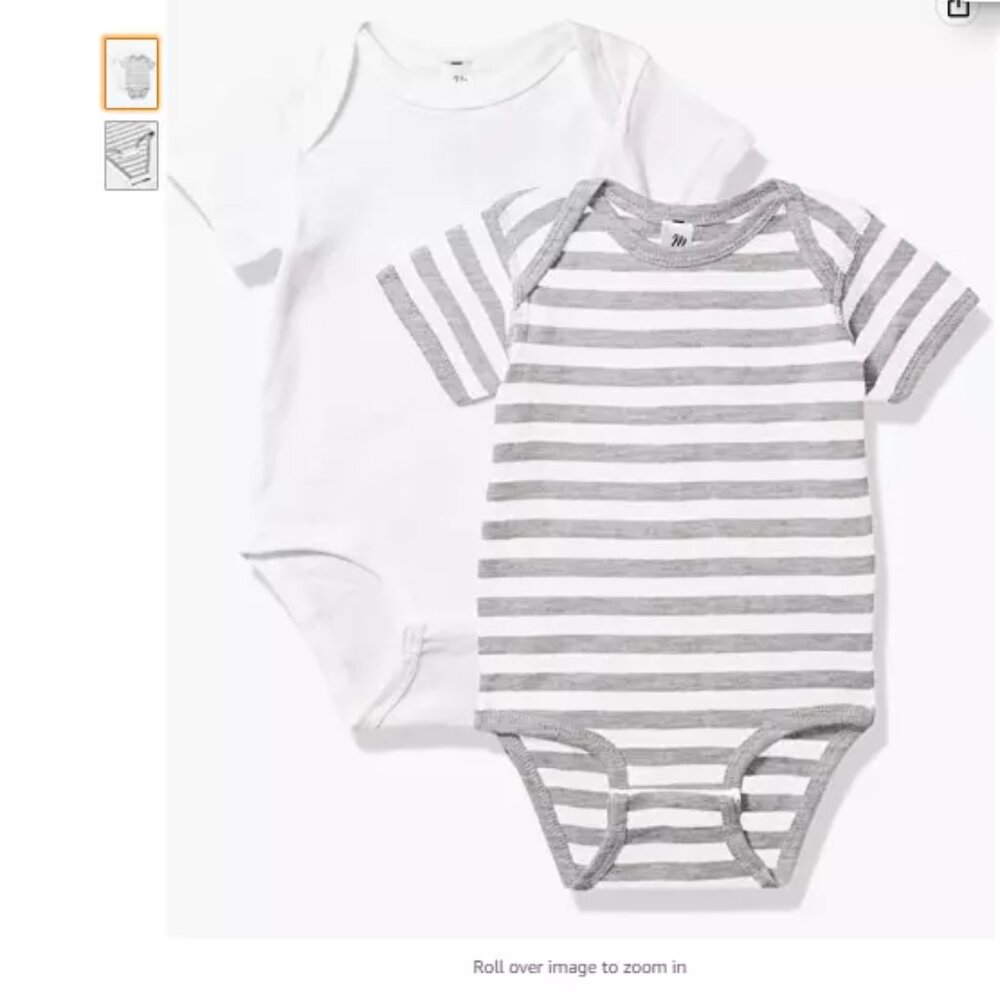 Marky G Apparel Baby Rib Bodysuit Short Sleeve 2 Pack 24 Months 100% cotton